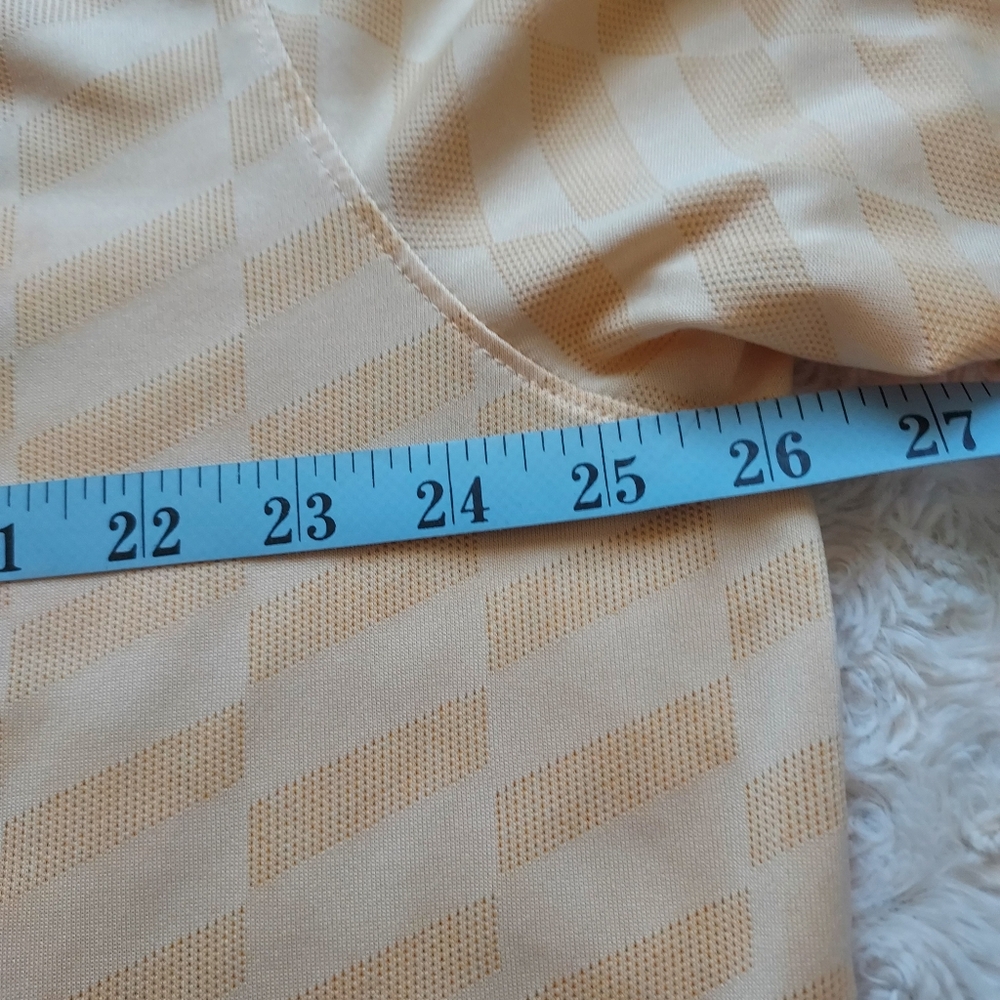 Nike Dri Fit Light Yellow Patterned Polo Shirt Standard Fit 2XL Golf Outdoor - Picture 8 of 15